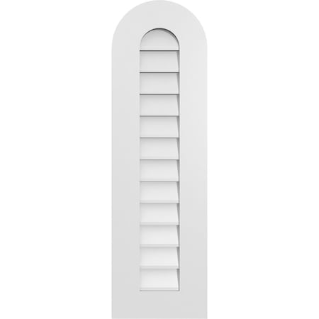 Ekena Millwork Round Top Surface Mount PVC Gable Vent: Non-Functional, w/ 3-1/2"W x 1"P Standard Frame, 12"W x 40"H GVPRT12X4001SN